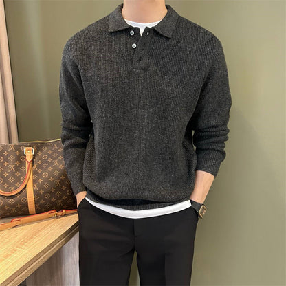 Lapel Knitwear Sweater Men's Business