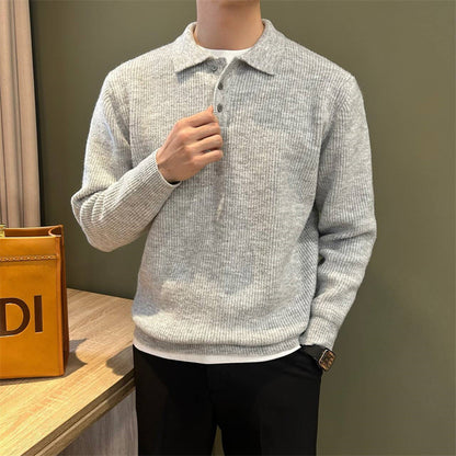 Lapel Knitwear Sweater Men's Business