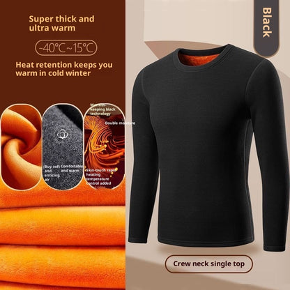 Golden Fleece Solid Color Men's Fleece-Lined Thermal Underwear