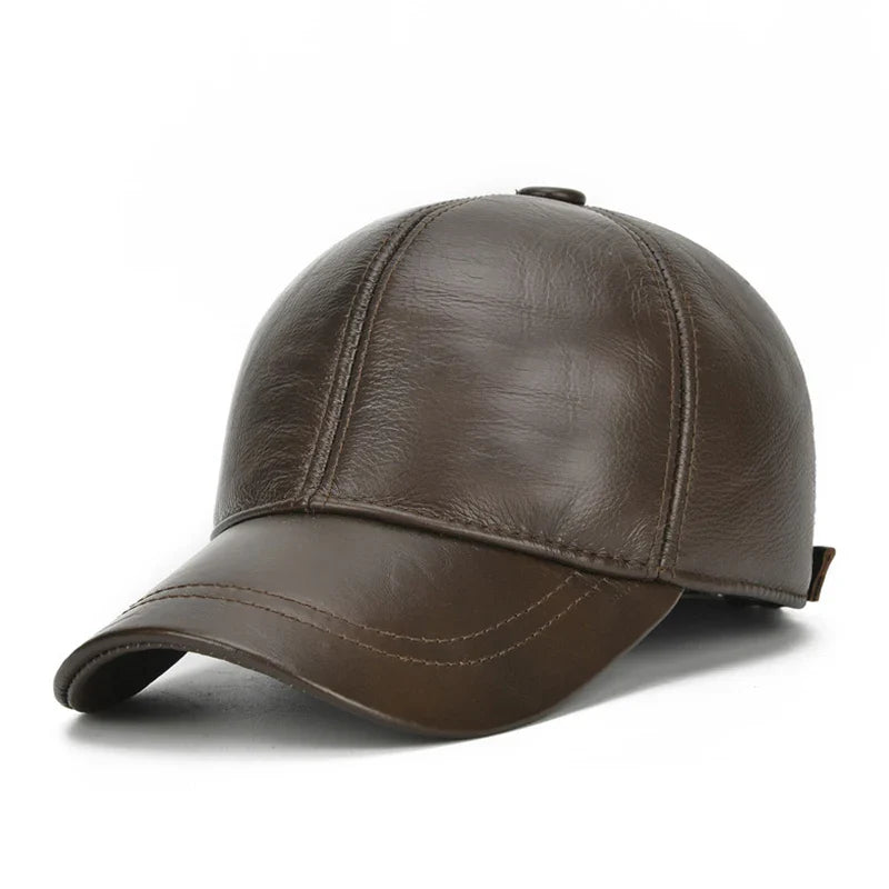 "Nobleman" Genuine Cowhide Leather Cap
