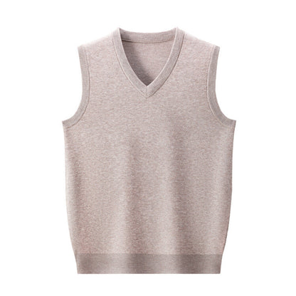 Wool Men's V-neck Middle-aged And Young Vest