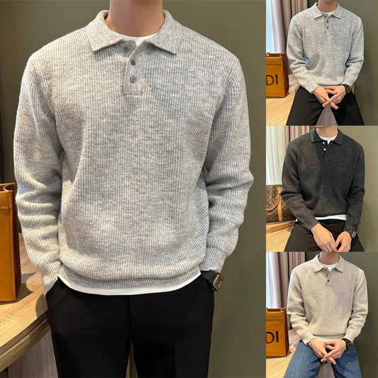 Lapel Knitwear Sweater Men's Business